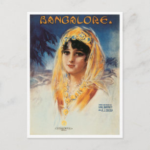 Bangalore Vintage Notenblattcover Postkarte