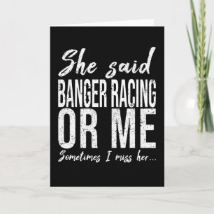 Banger Racing lustiges Sportgeschenk Karte