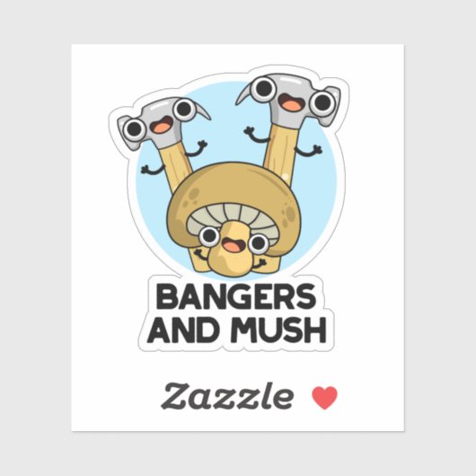 Bangers and Mush Funny English Food Puff Aufkleber (Blatt)