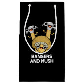 Bangers and Mush Funny English Food Puff Dark BG Kleine Geschenktüte (Vorderseite)