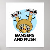 Bangers and Mush Funny English Food Puff Poster (Vorne)