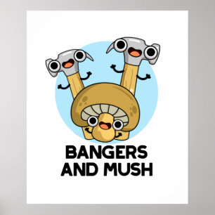 Bangers and Mush Funny English Food Puff Poster