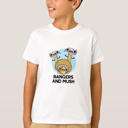 Bangers and Mush Funny English Food Puff T-Shirt (Vorderseite)