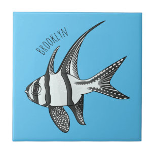 Banggai cardinalfish cartoon illustration fliese