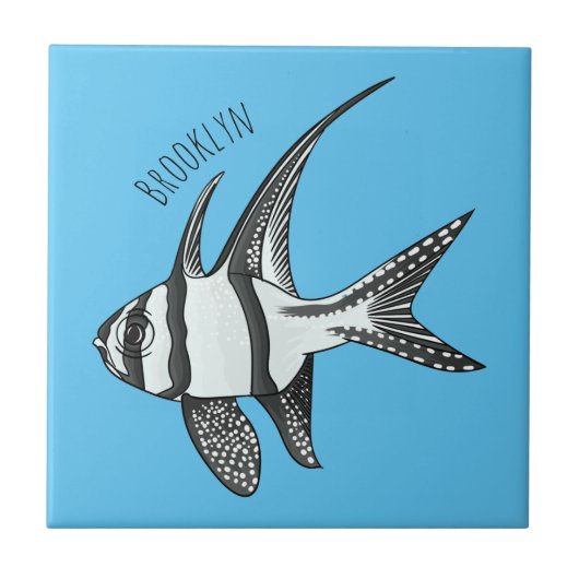 Banggai cardinalfish cartoon illustration fliese (Vorderseite)