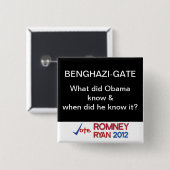 Banghazi-Tor, was Obama tat, wissen? Knopf Button (Vorne & Hinten)
