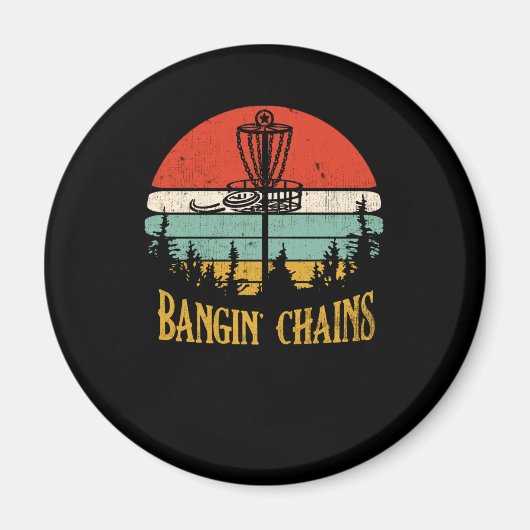 Bangin Chains Retro Disk Golf Frisbee Sport Magnet (Vorne)