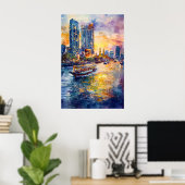 Bangkok Aquarell 1 Poster (Heimbüro)