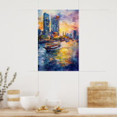 Bangkok Aquarell 1 Poster (Küche)