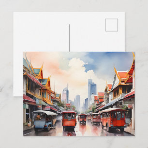 Bangkok-Aquarell-Kunst Postkarte