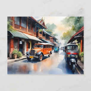 Bangkok-Aquarell-Kunst Postkarte