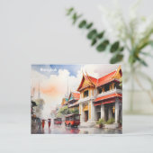 Bangkok-Aquarell-Kunst Postkarte (Stehend Vorderseite)