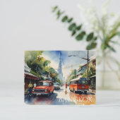 Bangkok-Aquarell-Kunst Postkarte (Stehend Vorderseite)