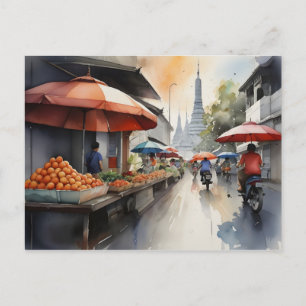 Bangkok-Aquarell-Kunst Postkarte