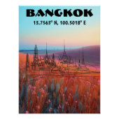 Bangkok: Arte de linea con coordenadas Poster (Vorderseite)