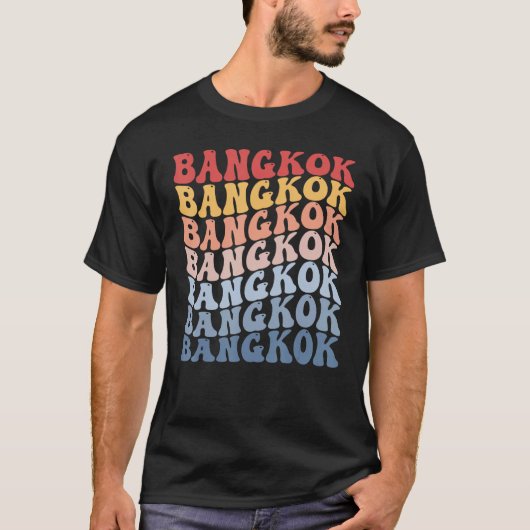 Bangkok City Groovy Retro T-Shirt (Vorderseite)