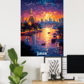 Bangkok City Skyline Poster - Exotische Thai Wall (Heimbüro)