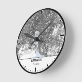bangkok Clock City Line Art Runde Wanduhr (Winkel)