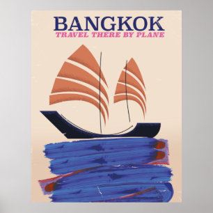 Bangkok "Dorthin mit dem Flugzeug reisen" Poster