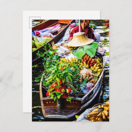 Bangkok | Floating Market Postkarte (Vorne/Hinten)