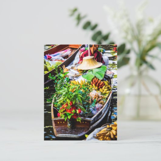 Bangkok | Floating Market Postkarte (Stehend Vorderseite)