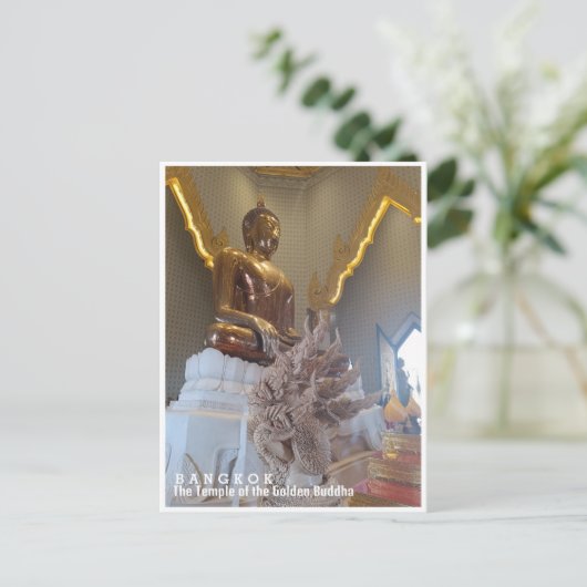 Bangkok, Innenansicht von Wat Traimit, Thailand Postkarte (Stehend Vorderseite)