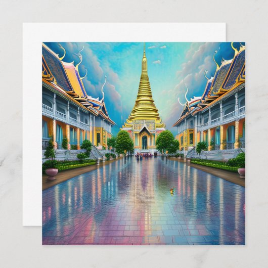 Bangkok ist die Hauptstadt-Stadt Thailands und ein Mitteilungskarte (Vorne/Hinten)