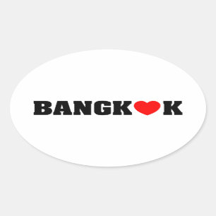 BANGKOK-LIEBE OVALER AUFKLEBER
