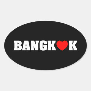 BANGKOK-LIEBE OVALER AUFKLEBER