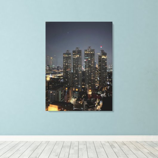 Bangkok Nachtleben Fotografie Geschenk Idee Leinwanddruck (Insitu (Holzboden))