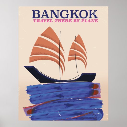 Bangkok "Reisen Sie mit dem Flugzeug dorthin" Poster (Vorne)