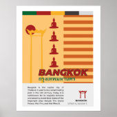 Bangkok Retro Style Thailand Wall Art Poster (Vorne)