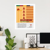 Bangkok Retro Style Thailand Wall Art Poster (Heimbüro)
