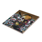 Bangkok-Schädel-Graffiti Fliese (Seite)