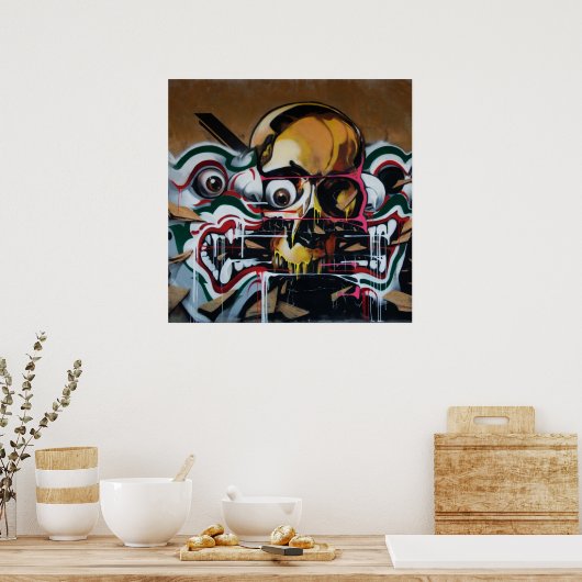 Bangkok Skull Graffiti Poster (Küche)