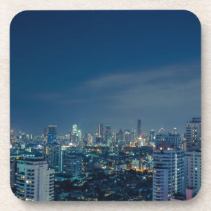 Bangkok Skyline bei Nacht Panorama Getränkeuntersetzer