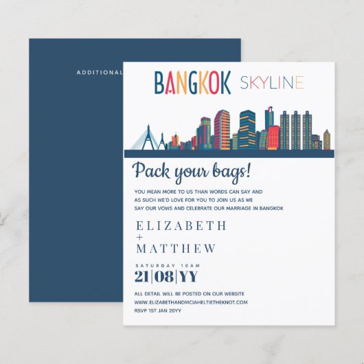 BANGKOK Skyline Hochzeitbudget (Vorne/Hinten)