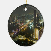 Bangkok-Skyline nachts Keramikornament (Links)