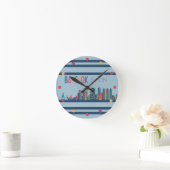 Bangkok Skyline Neon Orange Blue Red Wall Clock Runde Wanduhr (Zuhause)
