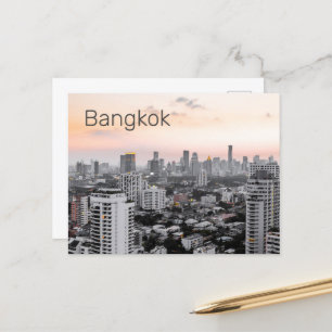 Bangkok Skyline Sunset Panorama BKK Thailand Feiertagspostkarte