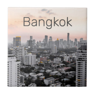 Bangkok Skyline Sunset Panorama BKK Thailand Fliese
