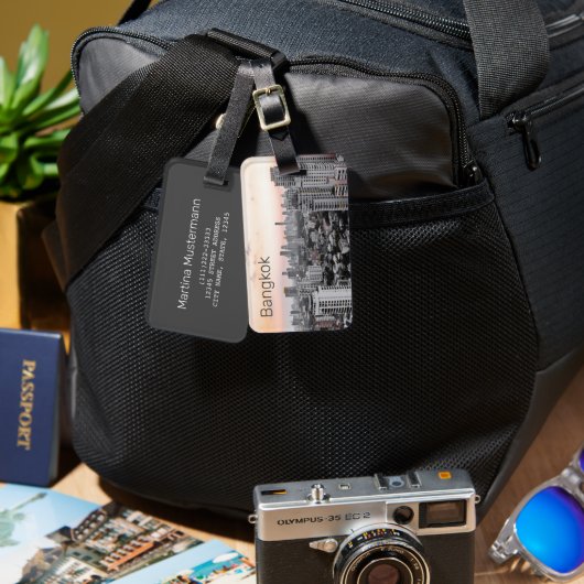 Bangkok Skyline Sunset Panorama BKK Thailand Gepäckanhänger (Vorderseite & Rückseite)