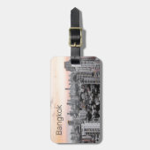 Bangkok Skyline Sunset Panorama BKK Thailand Gepäckanhänger (Vorderseite vertikal)