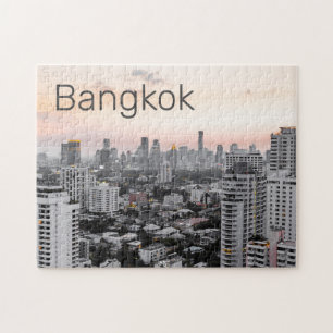 Bangkok Skyline Sunset Panorama BKK Thailand Puzzle