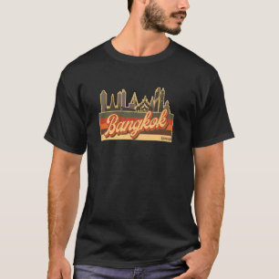 Bangkok-Skyline & Thailand Retro-Streifen u2013 Th T-Shirt