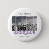 Bangkok Skyline Vintag BKK Retro Thailand Design Button (Vorderseite)