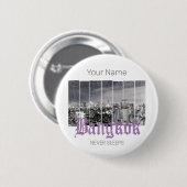 Bangkok Skyline Vintag BKK Retro Thailand Design Button (Vorne & Hinten)
