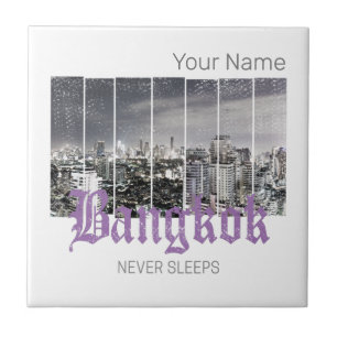 Bangkok-Skyline Vintage BKK Retro Thailand Design Fliese