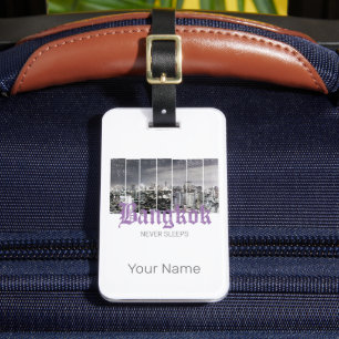 Bangkok-Skyline Vintage BKK Retro Thailand Design Gepäckanhänger