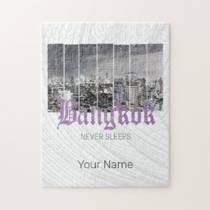 Bangkok-Skyline Vintage BKK Retro Thailand Design Puzzle
